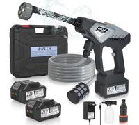 Nettoyeur Haute Pression Portable, Nettoyeur Haute Pression sans Fil avec 2 x 4.0Ah Batteries, Pistolet Haute Pression avec 6-en-1 Multi-Usage Buse, Outil de Nettoyage de Voiture en Plein Air