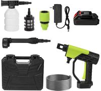 Nettoyeur haute pression portable, pression de pointe de 30 bars, débit de 4,0 L/min, 1 batterie, 1 prise UE