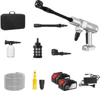 Nettoyeur haute pression, pression 35 bar, buse 6 EN 1, y compris générateur de mousse, argent 2x batterie set