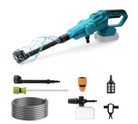 Nettoyeur haute pression sans fil 100 bar pour Makita 18 V - Nettoyeur haute pression portable - Moteur sans balais - 380 l/h (6,3 l/min) - Avec batteries de 15000 mA - Pour voiture, maison, pelouse,