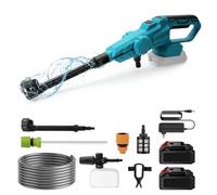 Nettoyeur haute pression sans fil 100 bar pour Makita 18 V - Nettoyeur haute pression portable - Moteur sans balais - 380 l/h (6,3 l/min) - Avec batteries de 15000 mA - Pour voiture, maison, pelouse,