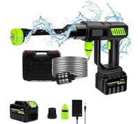Nettoyeur Haute Pression sans Fil 120Bar, 1000W Nettoyeur Haute Pression avec Batterie 3,0 Ah,Nettoyeur Haute Pression sur Batterie avec Buse 6 en 1, Max 980 PSI, pour Jardin et Voiture (1 Batterie)