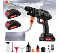 Nettoyeur haute pression sans fil, 21 V, 60 bar, mobile, avec 2 batteries, buse multifonction 3 en 1, tuyau de 5 m, pour voiture, terrasse, fenêtre