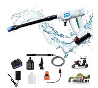 Nettoyeur haute pression sans fil 21 V avec batterie de 1,5 Ah et chargeur, kit pistolet de lavage électrique à jet électrique 2,8-3 l/min, utilisable comme nettoyant, pistolet à mousse, pulvérisateur