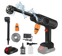 Nettoyeur haute pression sans fil, 21 V maximum, 95 bar, portable, avec batterie 7500 mAh, buse 6 en 1, pulvérisateur de mousse, nettoyeur haute pression sans fil, pour voiture, terrasse, fenêtre,