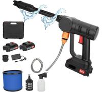 Nettoyeur haute pression sans fil, 3 modèles de pulvérisation, 24 V, 50 bar, batterie avec batteries de 3000 mAh et chargeur, seau et tuyau d'eau de 5 m, nettoyeur à pression sans fil pour le lavage