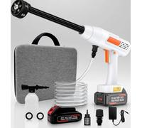 Nettoyeur Haute Pression sans Fil 30 Bar, avec 4,0Ah Batterie | Buse 6 en 1, cran de sécurité, tuyau 5M, pour voiture/jardin/terrasse, portable