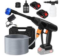 Nettoyeur haute pression sans fil 6 en 1, nettoyeur haute pression portable 24 V pour voiture avec 2 batteries 1,5 Ah