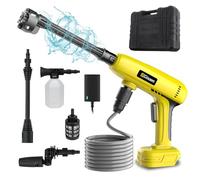 Nettoyeur haute pression sans fil, 60 bar, pistolet à eau, mobile, buse multifonction, 6 en 1, buse rotative à 180°, tuyau de 5 m, chaudière filtrante, convient pour voitures, terrasses, fenêtres
