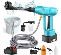 Nettoyeur Haute Pression sans Fil, 65Bar Nettoyeur Haute Pression sur Batterie, Rechargeable 30000 mAh,Pistolet Haute Pression sans Fil 6 en 1, Tuyau 5M, pour Lavage de Voiture, Jardin (Bleu)