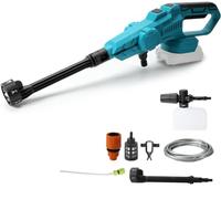 Nettoyeur haute pression sans fil, 80 bar, pour Makita 18 V, portable, avec buse 6 en 1, moteur sans balais, 380 l/h (6,3 l/min), pour voiture, terrasse, pelouse (sans batterie)