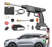 Nettoyeur Haute Pression sans Fil - Appareil Portable Manuel À Haute Pression - Outil D'arrosage À Réglable avec Accessoires pour Voiture Maison Jardin Cour Extérieures Pelouse