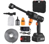 Nettoyeur haute pression sans fil, avec 2 batteries de 10 000 mAh, buse multifonction 6 en 1, pistolet à eau haute pression spécial pour le lavage de voiture, efficace et pratique, 36 bar IPX5 (modèle