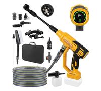 Nettoyeur haute pression sans fil compatible avec Dewalt 20 V 570 W - Avec buse 6 en 1 - Pistolet haute pression à 4 niveaux pour le nettoyage de voiture, cour, clôture et mur (sans batterie)