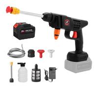 Nettoyeur Haute Pression sans Fil, Kit Nettoyeur Haute Pression Portable 21 V, Nettoyeurs Haute Pression avec 2 Buses, Jet Haute Pression sans Fil pour Voiture Et Jardinage (Batterie-4.5Ah)