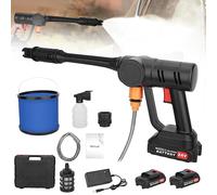 Nettoyeur Haute Pression sans Fil, Lave-Auto Portable, Appareil de Nettoyage de Voiture à Batterie, Outil de Lavage de Voiture à Jet d'eau Puissant, Pression d'eau Mobile (Noir)