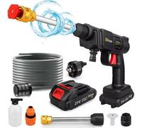 Nettoyeur Haute Pression sans Fil, Max. 30 bar/435 PSI, avec 2 x 21V 1500 mA Batteries, Multi-Jet Hydro Shot, utilisable.[Y687]