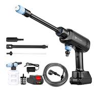 Nettoyeur Haute Pression sans Fil, Nettoyeur électrique Portable 652 PSI avec buse 6 en 1, Pistolet de Nettoyeur Haute Pression électrique, Batterie 21 V - 4,0 Ah pour Le Nettoyage de Voiture, de mu