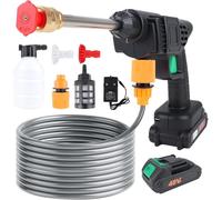 Nettoyeur haute pression sans fil, nettoyeur haute pression portable avec tuyau de 5 m, pistolet à eau avec kit d'accessoires, nettoyeurs électriques sans fil pour voiture, clôture, nettoyage du sol