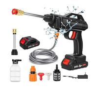 Nettoyeur Haute Pression sans Fil, Nettoyeur Haute Pression sur Batterie 30Bar, avec Batterie et Chargeur, 435PSI Pistolet Haute Pression pour Lavage et Arrosage de Voiture (1 Batterie)