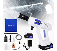 Nettoyeur haute pression sans fil Pistolet de nettoyage haute pression portable 30 bar Mini kit de nettoyeur haute pression avec batterie 1,5 Ah Buse réglable 4 en 1 Tuyau de 5m pour lavage de voiture