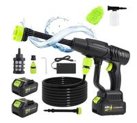 Nettoyeur haute pression sans fil, portable avec tuyau de 10 m, 55 bar, buse 6 en 1, écran LED, nettoyage professionnel haute pression pour voiture/terrasse/jardin