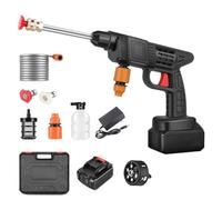 Nettoyeur Haute Pression sans Fil Portable Max 90 Bar avec Buse Multi-pulvérisation 6 en 1, Tuyau de 5M, Lance D'extension, Outil de Nettoyage de Voiture en Plein Air pour Jardin