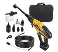 Nettoyeur Haute Pression sans Fil pour Dewalt 18/20 V, Portable 68 Bar avec 3 Niveaux réglables, buse de pulvérisation 6 en 1, pour arrosage du Sol de la Voiture