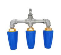 Nettoyeur haute pression triple buse 250 bar - Raccord rapide rotatif 1/4" | Buse turbo pour nettoyeur haute pression, pour nettoyeur haute pression, voiture, jardin, allée, nettoyage double turbo (bleu