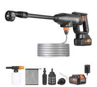 VEVOR Nettoyeur Haute Pression sur Batterie sans Fil 21 V Nettoyeur Haute Puissance Portable 580 PSI 40 bar Laveuse Électrique 4 L/min Batterie 4,0 Ah Chargeur pour Nettoyage Terrasse Jardin Voiture