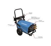 Nettoyeur HP eau froide 380V 15 l/min 200 bar total stop avec flexible 20m - SCHNEIDER NHP - 50065