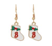 Nettoyeur Outils Kits Bijoux d'oreilles de cloche d'arbre de Noël d'oreilles de fête de vacances créatives de Noël d'oreilles créoles femmes Perceuse Fil Perceuse Bijoux (AK, One Size)