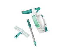 Leifheit - Aspirateur à vitres Dry&Clean avec lave-vitre à batterie, manche télescopique et mouilleur
