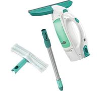 Nettoyeur pour vitre avec manche et mouilleur Leifheit Dry & Clean 51003, set pour un nettoyage sans traces, autonomie 38min