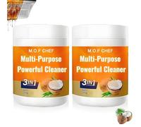 Nettoyeur Puissant Polyvalent Pour Cuisine, Pâte De Nettoyage À L'huile De Coco 3 En 1, Nettoyeur Puissant Polyvalent Pour Robinets, Carreaux, Four Et Cuisinière(2PCS)