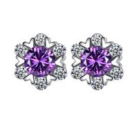 Nettoyeur Stockage Colle Bijoux Cut Birthstone Stud Earrings For Women Birthday Jewelry Outils Nettoyeur Ultrasonique Kits (B, One Size)