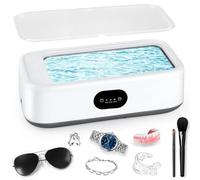 Nettoyeur Ultrasons 640ML, 49KHz Ultrasonic Low Noise Cleaner, avec 3 Minuteries Numériques, pour Bijoux, Dentier, Montres, Lunettes, Tête de Rasoir