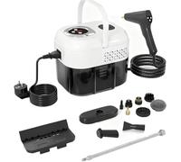 Nettoyeur vapeur à main 2500 W, machine de nettoyage à vapeur haute température portable 1,7 L, multi-buses pour nettoyer la graisse de cuisine, les fenêtres, la voiture, la salle de bain White