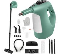 Nettoyeur vapeur COSTWAY, 2 bar de pression, 1 min de chauffe, puissance 1400W, réservoir 400ml Nettoyeur vapeur manuel avec 14 accessoires Vert
