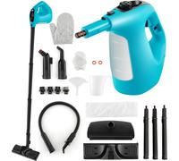 Nettoyeur vapeur COSTWAY, 2 bar de pression, temps de chauffe 1 min, puissance 1400W, réservoir 400ml Nettoyeur vapeur manuel avec 14 accessoires bleu