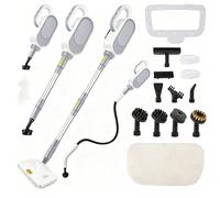 Nettoyeur Vapeur Manuel 1500W, 14 Accessoires dont Tube d’Extension & Tuyau Flexible, Chauffage Rapide en 30s, Vapeur Haute Pression 140°C, Réservoir 500ml, pour Cuisine, Salle de Bain, Tapis & Maison