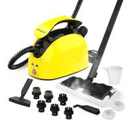 Nettoyeur vapeur multi-usages pour tous les accessoires 21 pièces, nettoyeur vapeur manuel et bandoulière, pour meubles, canapé, carrelage, sol, fenêtre, voiture, rembourrage (jaune)