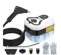 Nettoyeur Vapeur, Nettoyeur à Vapeur 2500W, Nettoyeur Vapeur à Main avec Bouton Tactile Réglable, 4 Têtes de Brosse, Chauffage 15S, Steam Cleaner Tuyau Renforcé, pour Cuisine, Voiture, Sol