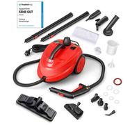 Nettoyeur Vapeur Polyvalent 2000W COSTWAY pour Punaises de Lit-5 BAR-15 Accessoires et Manomètres-Réservoir 1,8L-160°C-4 Roue-Rouge