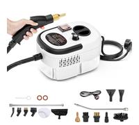 Nettoyeur vapeur portable 1,2 L, nettoyeur vapeur multi haute pression 2500 W, chauffage en 15 secondes/6 vitesses/18 accessoires, pour sols, salle de bain, cuisine, voiture white
