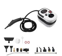 Nettoyeur vapeur portable 2500 W, nettoyeur vapeur portable avec réservoir d'eau de 1,2 L, 18 accessoires, chauffage rapide en 15 secondes, 6 vitesses, pour sols/salle de bain/cuisine/voiture black