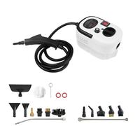 Nettoyeur vapeur portable 2500 W, nettoyeur vapeur portable avec réservoir d'eau de 1,2 L, 18 accessoires, chauffage rapide en 15 secondes, 6 vitesses, pour sols/salle de bain/cuisine/voiture white