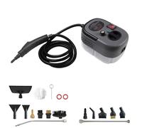 Nettoyeur vapeur portable 2500 W, nettoyeur vapeur portable avec réservoir d'eau de 1,2 L, 18 accessoires, chauffage rapide en 15 secondes, 6 vitesses, pour sols/salle de bain/cuisine/voiture gray