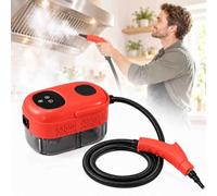 Nettoyeur Vapeur Portable 2500 W, Réservoir Deau De 1000 Ml, 3 Têtes De Brosse, Chauffe Rapide En 10 Secondes, 6 Niveaux De Puissance, Poignée Antidérapante, Idéal Pour Canapés, Tapis Red