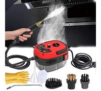 Nettoyeur Vapeur Portable, 2500W Nettoyeur Vapeur Portable Haute Température Pression Machine Nettoyage Vapeur avec 3 Têtes Brosse 1 Pistolet Pulvérisateur Entonnoir Gants Tasse à Mesurer